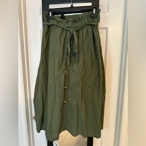 Army green skirt